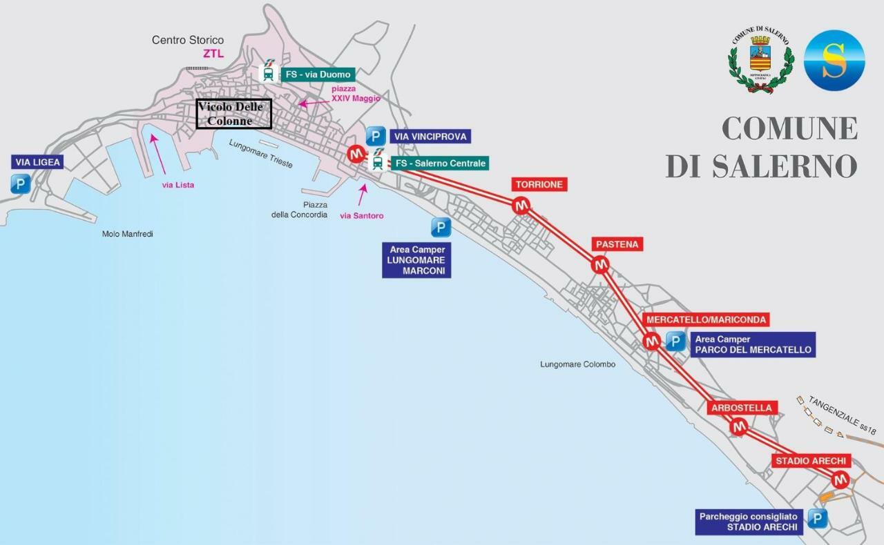 Casa Vacanza "Al Vicolo Delle Colonne" Salerno Zewnętrze zdjęcie